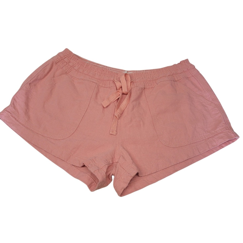 Altar'd State Womens Pink Linen Blend Drawstring Shorts Size M Pockets
C722